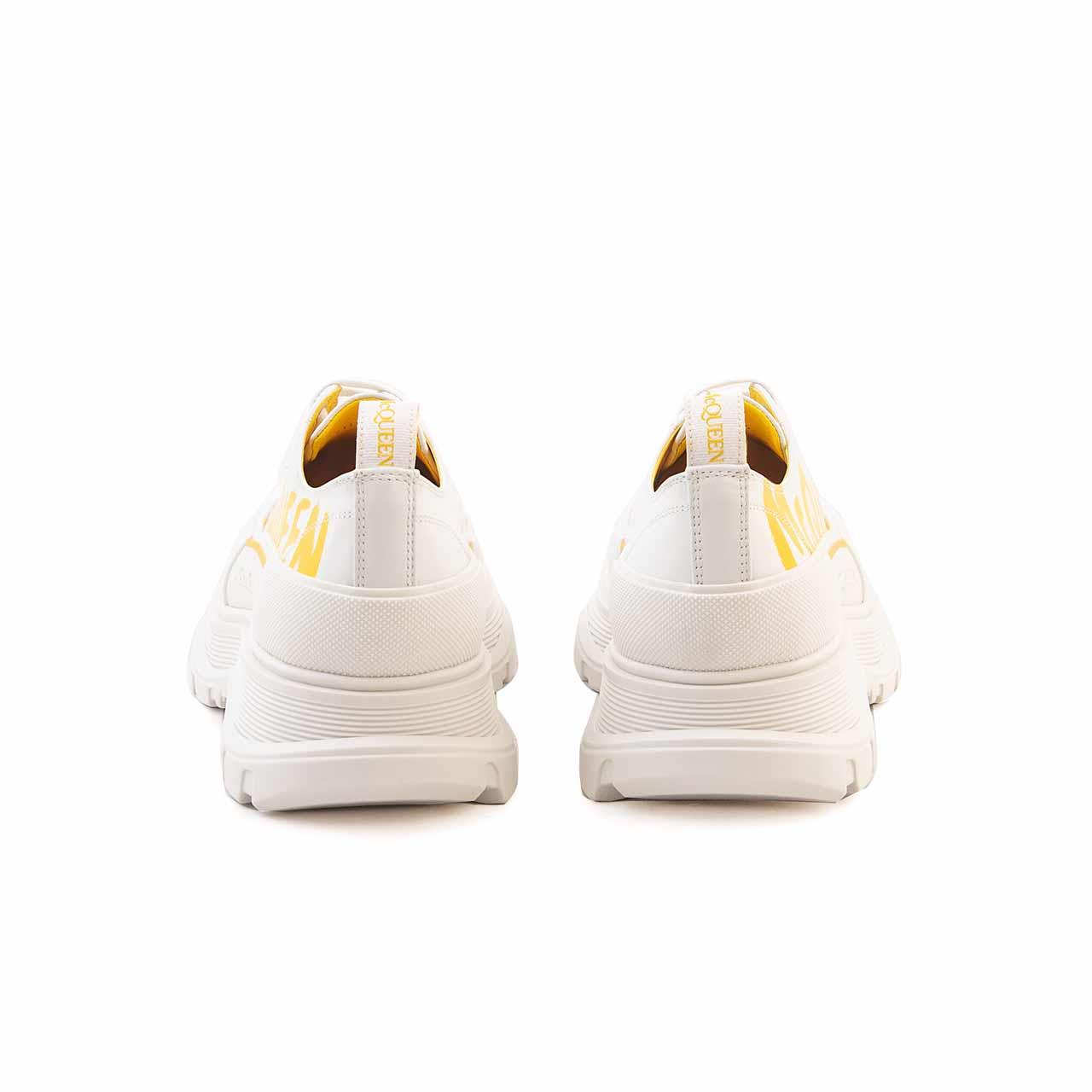 Alexander Mcqueen Erkek Hakiki Deri Beyaz-Sarı Spor & Sneaker Ayakkabı