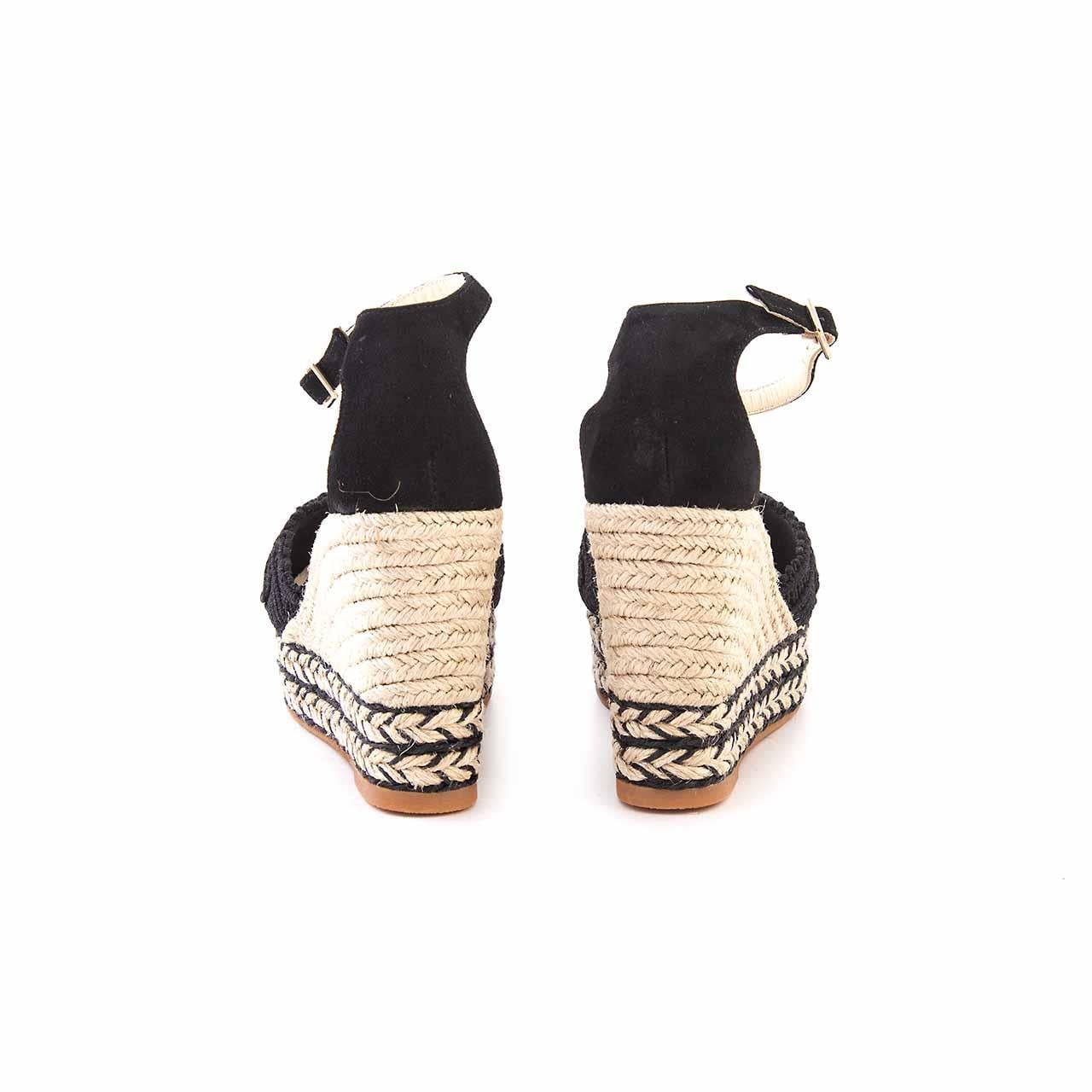 Espadrilles Kadın Tekstil Kauçuk Taban Negro Sandalet 