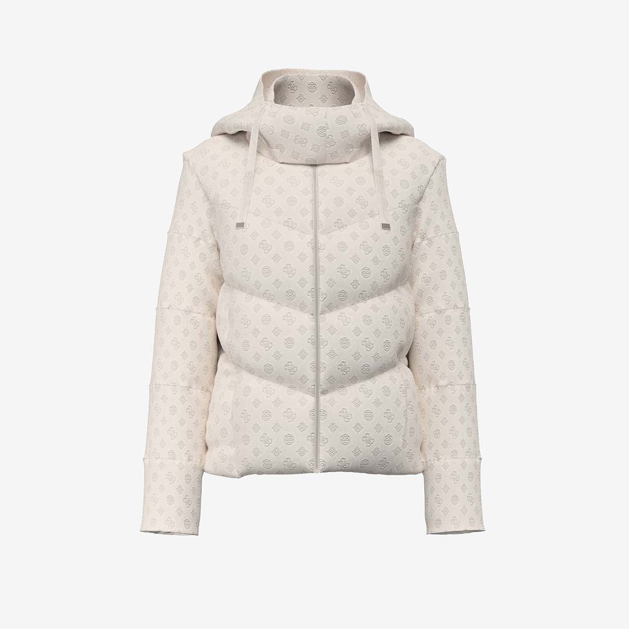 Guess 4G Logolu Fermuarlı Kapüşonlu Kadın Mont W6BL56W4195