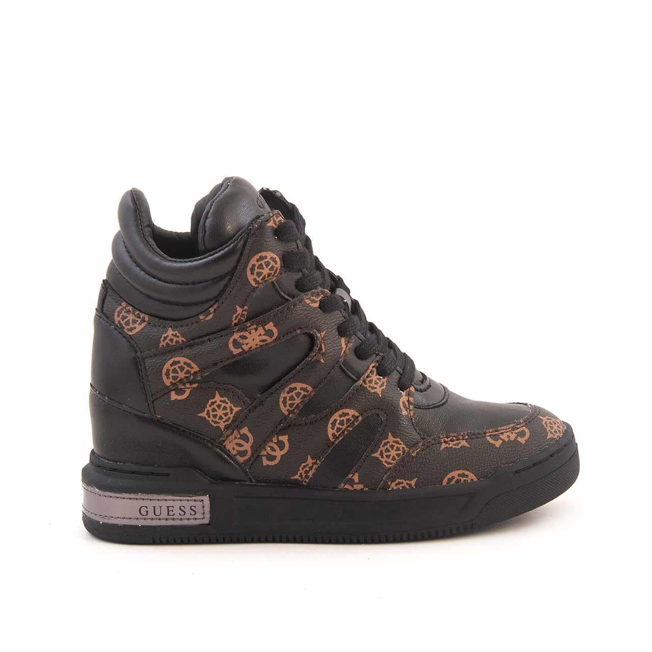 Guess Kadın Vegan Kauçuk Taban Siyah-Kahverengi Spor & Sneaker Bot Ayakkabı