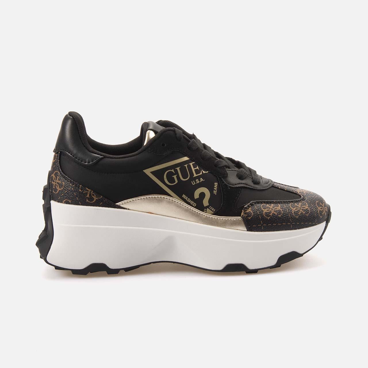 Guess Kadın Vegan Siyah-Kahverengi Spor & Sneaker Ayakkabı