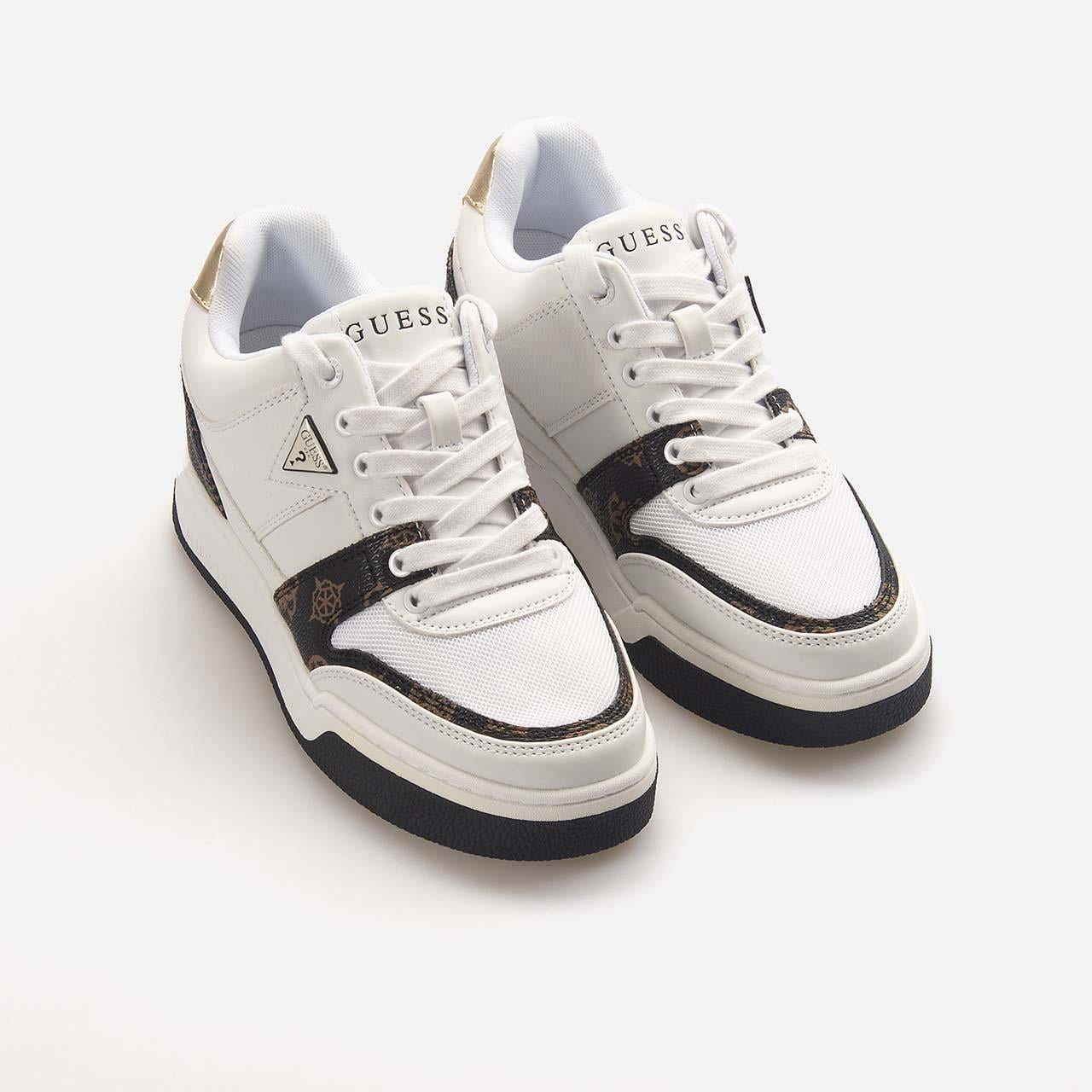 Guess Kadın Vegan Beyaz-Kahverengi Spor & Sneaker Ayakkabı