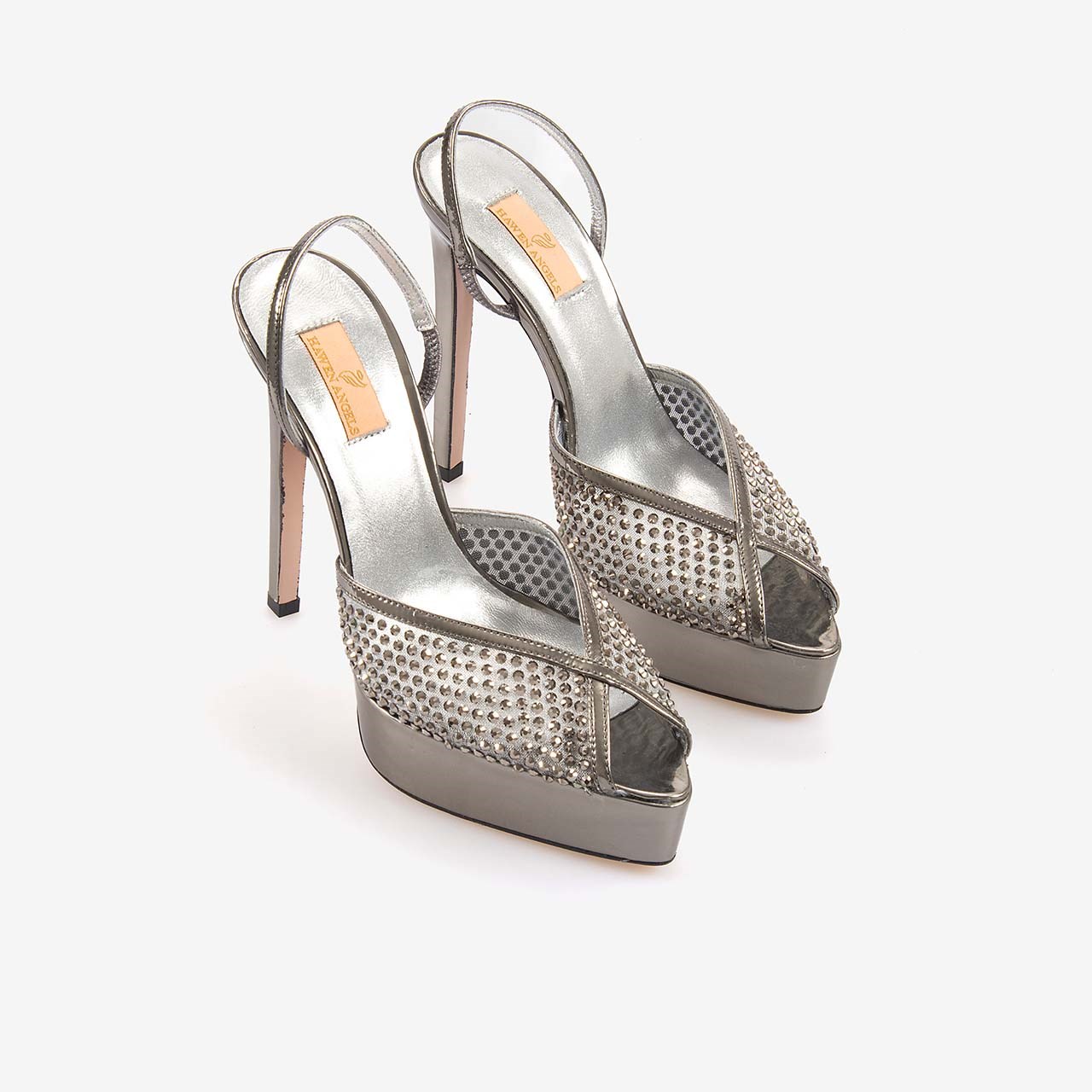 Hawen Angels Kadın Fileli 14cm Uzun Topuklu Gece & Abiye Ayakkabı 9081