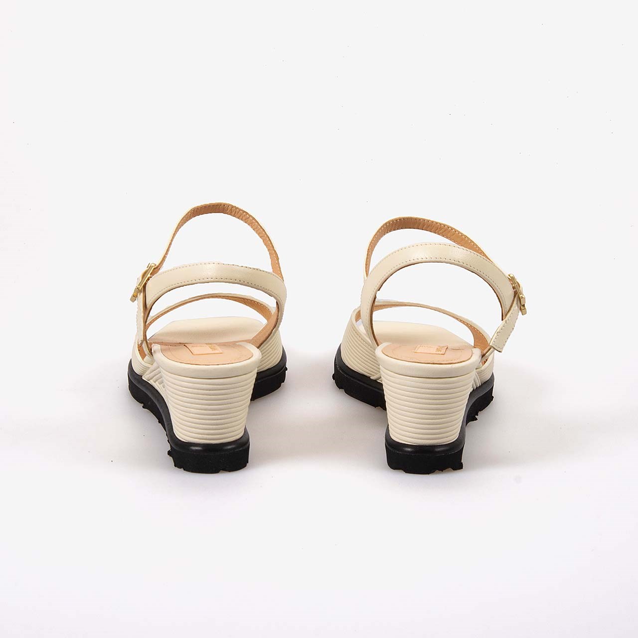 Hawen Angels Kadın Hakiki Deri Bilek Bantlı 7,5 cm Dolgu Topuklu Sandalet 169-269