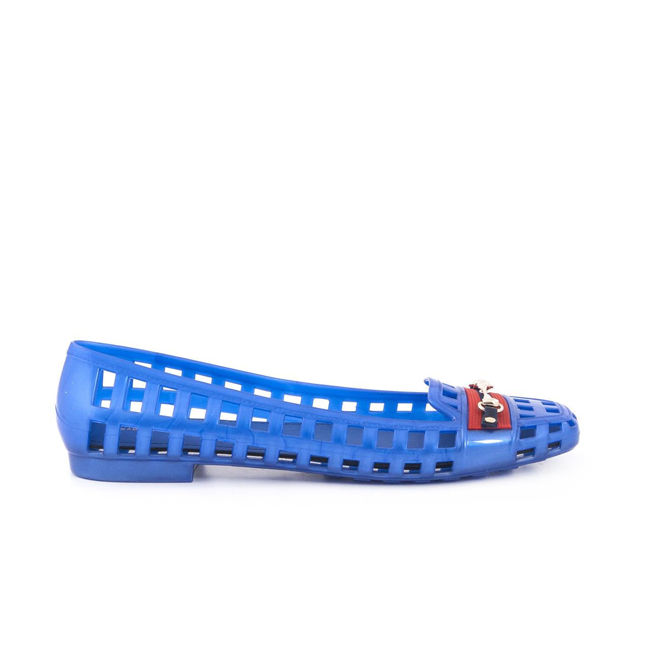 Menghi Kadın Pvc Pvc Taban Mavi Babet Ayakkabı