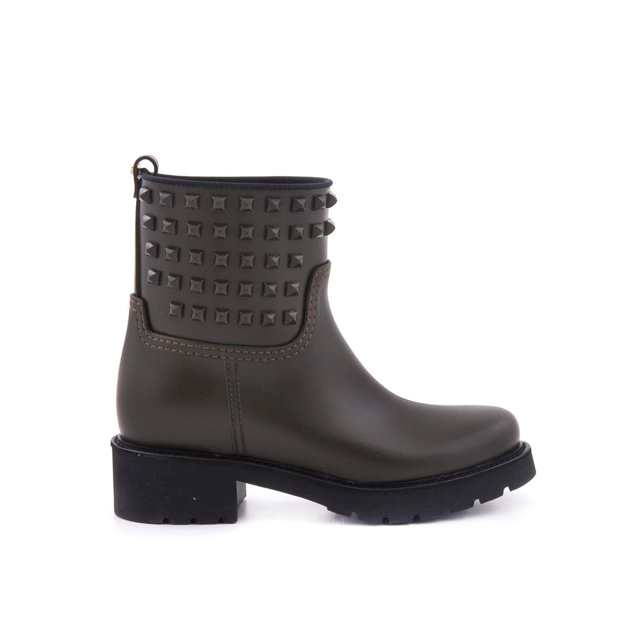 Menghi Kadın Vegan Kauçuk Taban Haki Yağmur Botu 