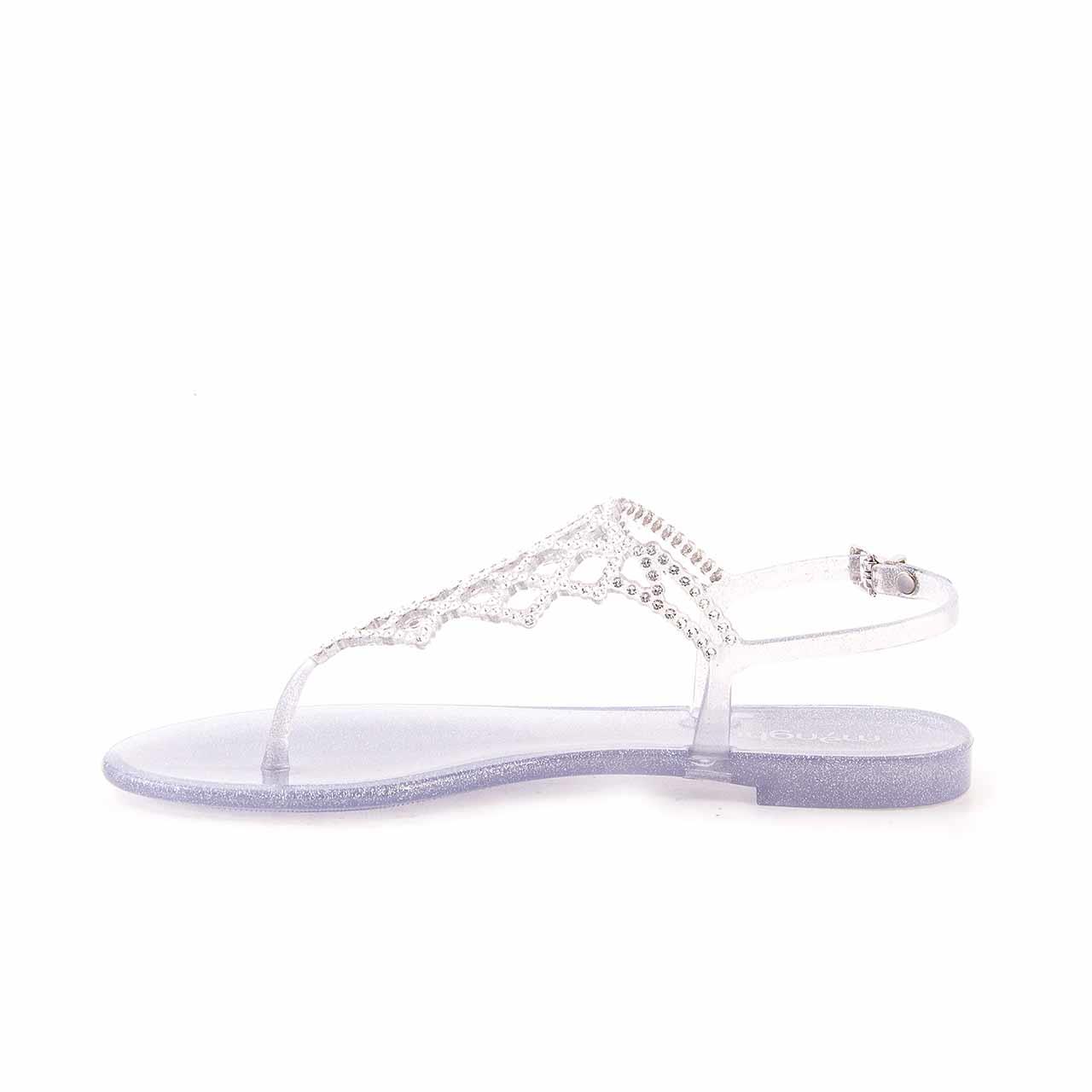 Menghi Kadın Pvc Pvc Taban Glitter Argento Sandalet 