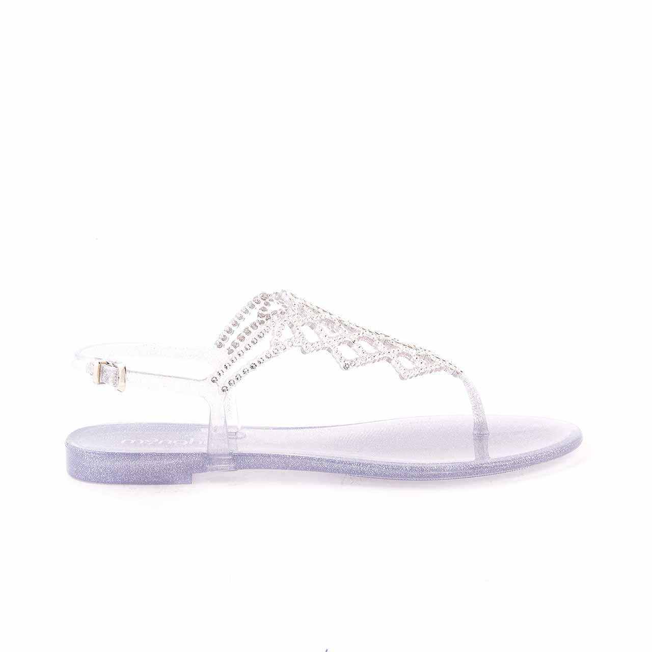 Menghi Kadın Pvc Pvc Taban Glitter Argento Sandalet 