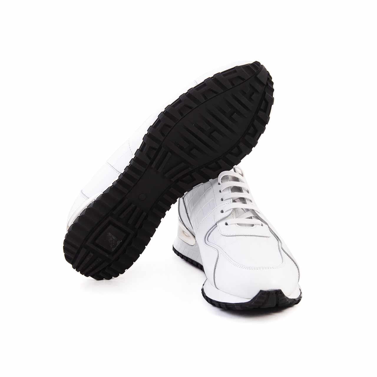Mocassini Erkek Hakiki Deri Kauçuk Taban Beyaz Spor & Sneaker Ayakkabı