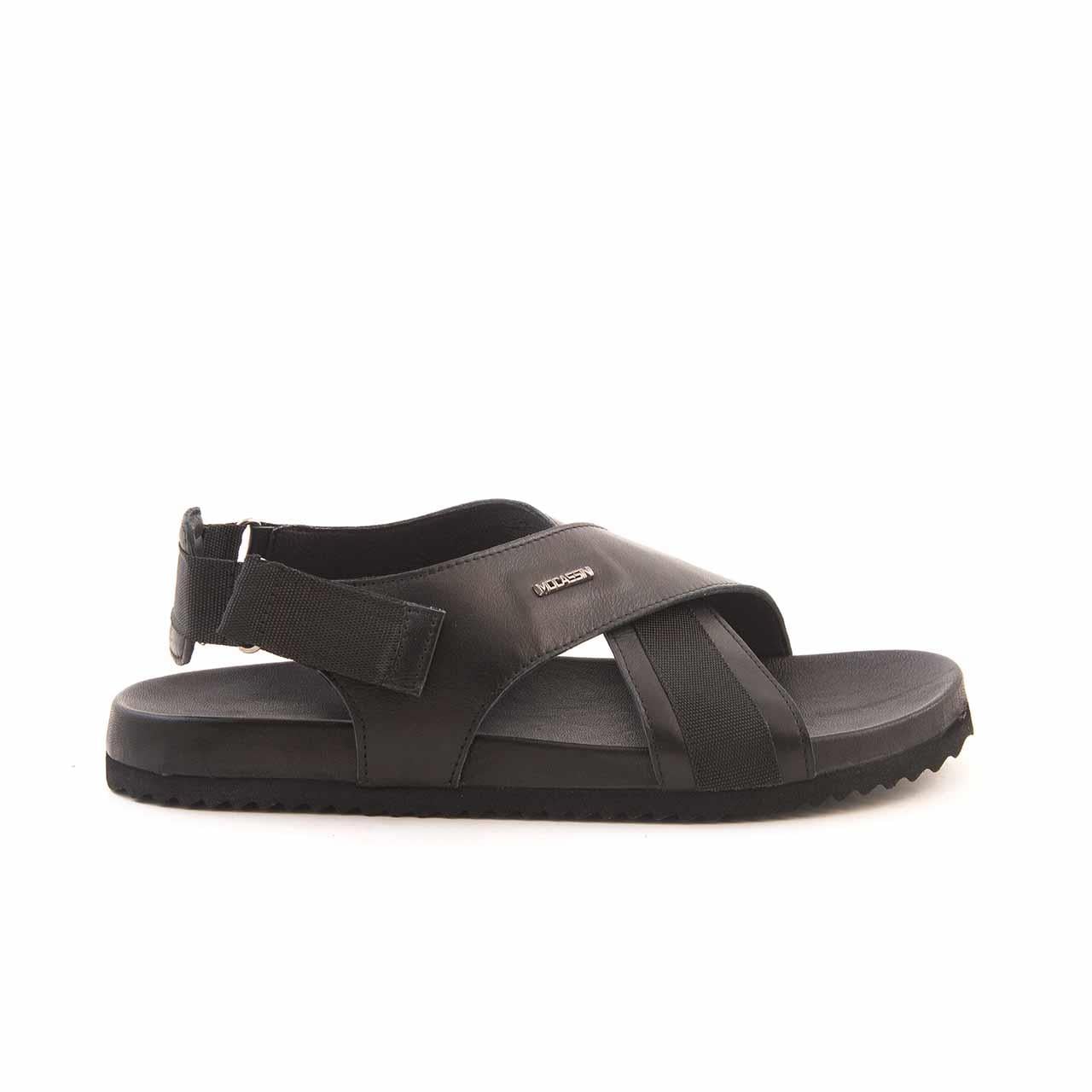 Mocassini Erkek Hakiki Deri Siyah Sandalet Ayakkabı