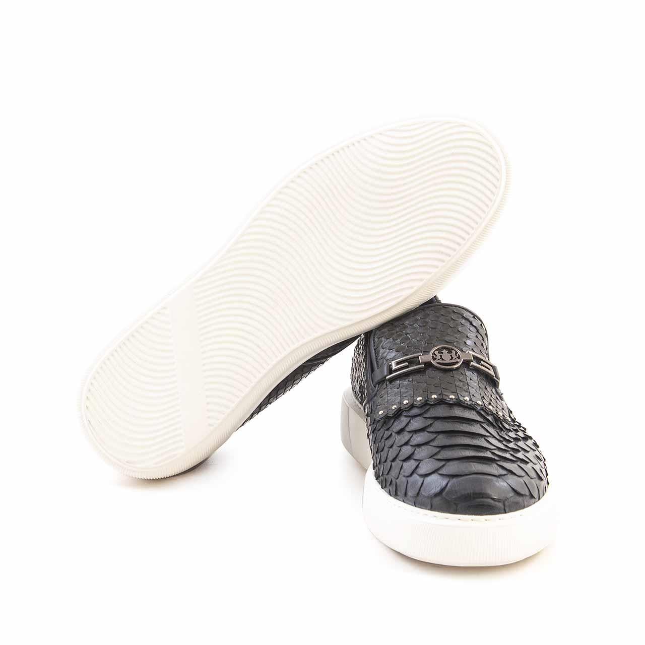 Mocassini Erkek Hakiki Deri Kauçuk Taban Lacivert Spor & Sneaker Ayakkabı