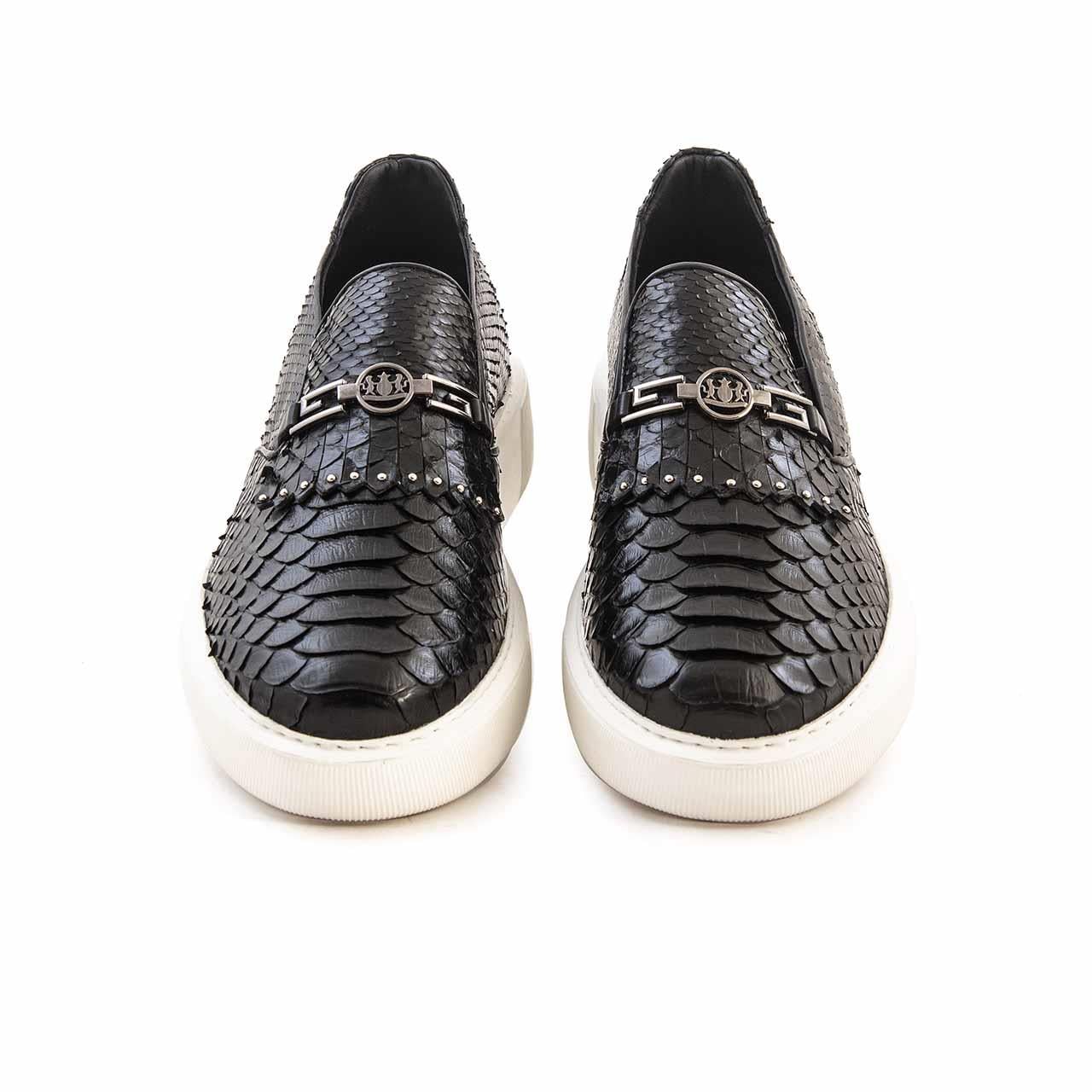 Mocassini Erkek Hakiki Deri Kauçuk Taban Siyah Spor & Sneaker Ayakkabı