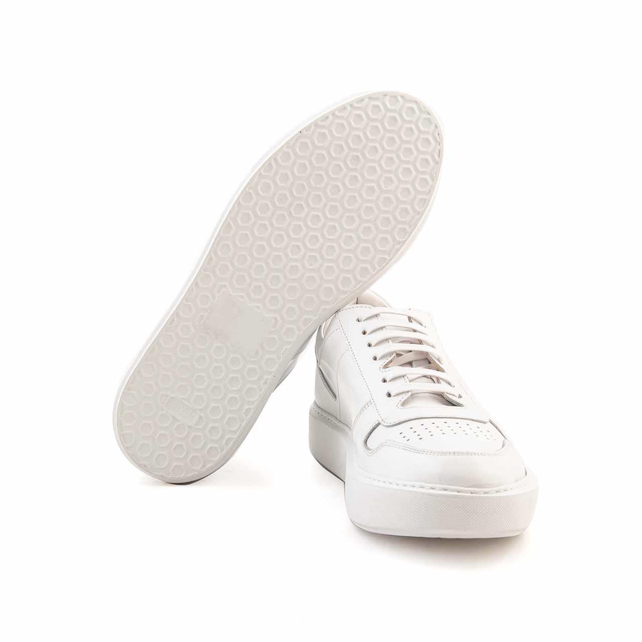 Mocassini Erkek Hakiki Deri Kauçuk Taban Beyaz Spor & Sneaker Ayakkabı