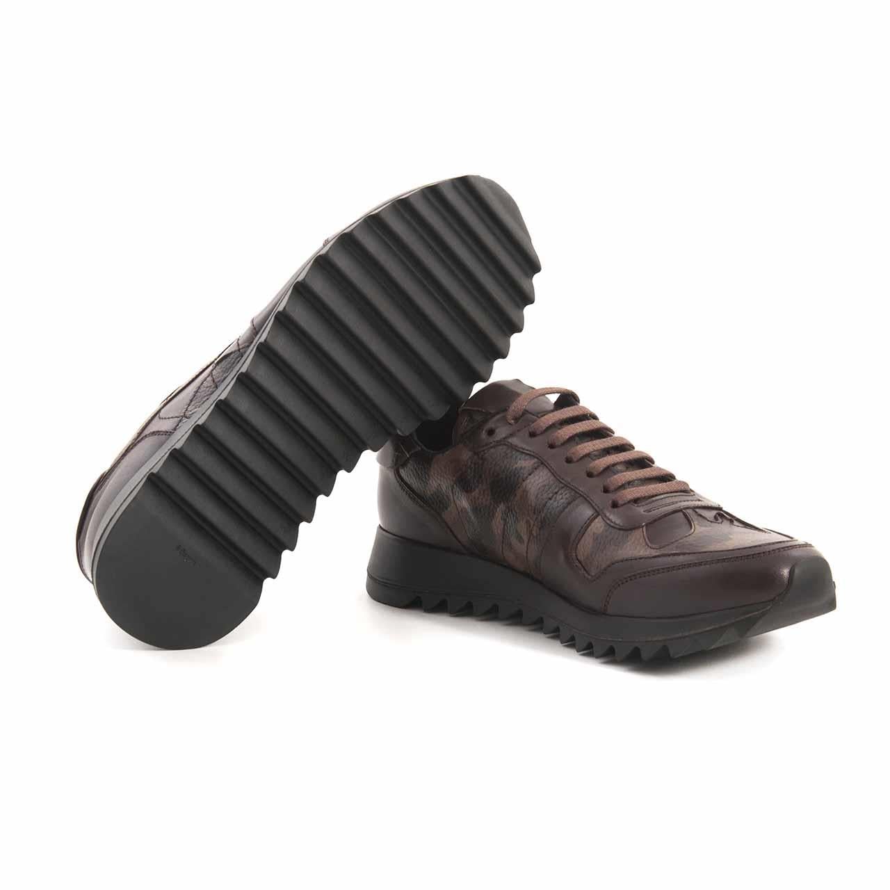 Mocassini Erkek Hakiki Deri Kauçuk Taban Kahverengi-Vizon Spor & Sneaker Ayakkabı