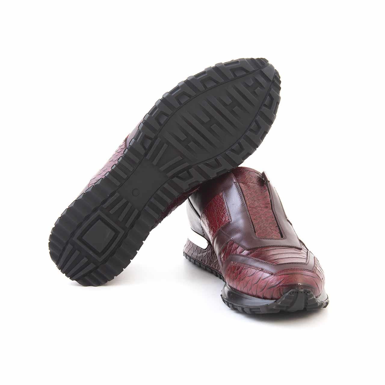 Mocassini Erkek Hakiki Deri Kauçuk Taban Bordo Spor & Sneaker Ayakkabı