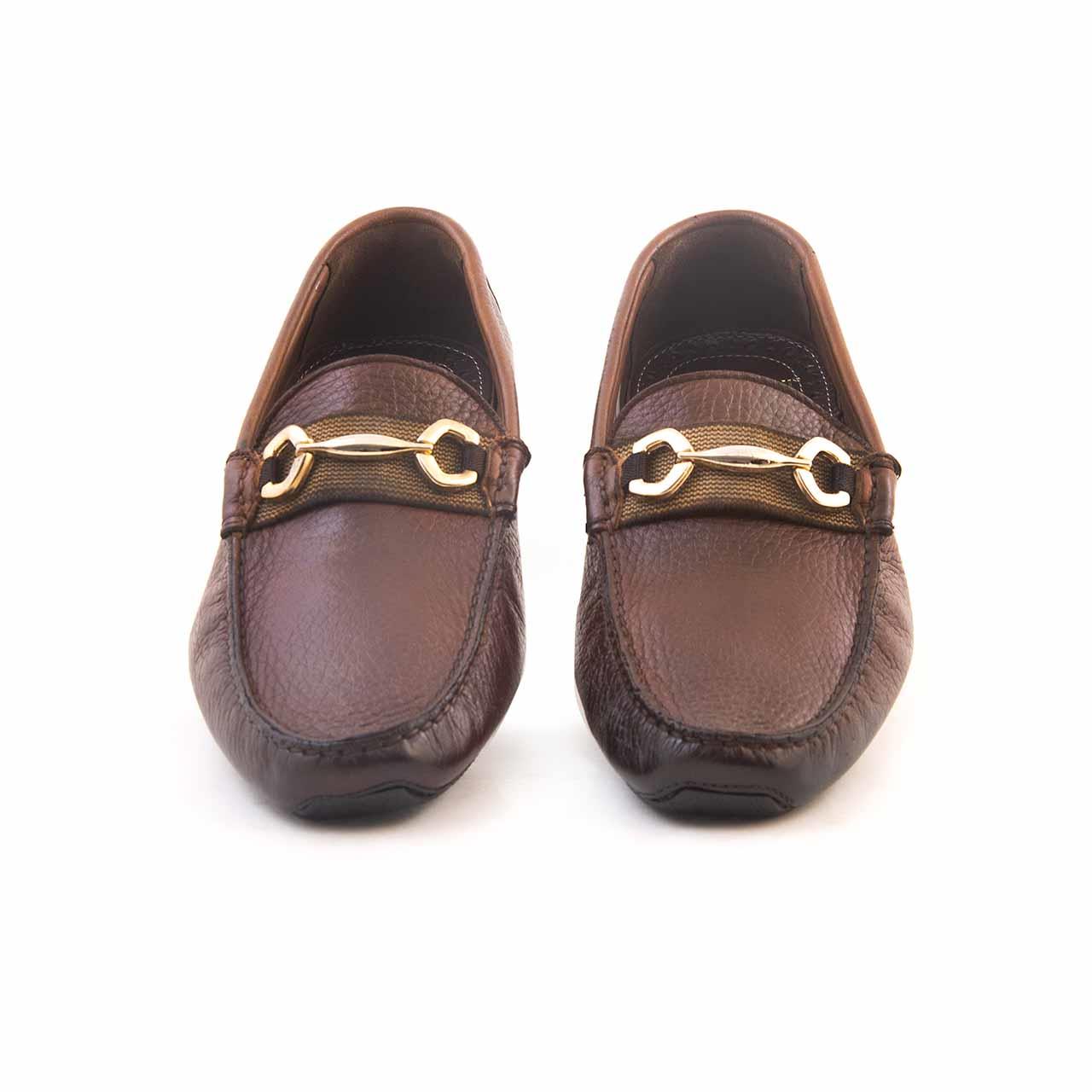 Mocassini Gold Erkek Geyik Derisi Taba Loafer Konforlu Ayakkabı