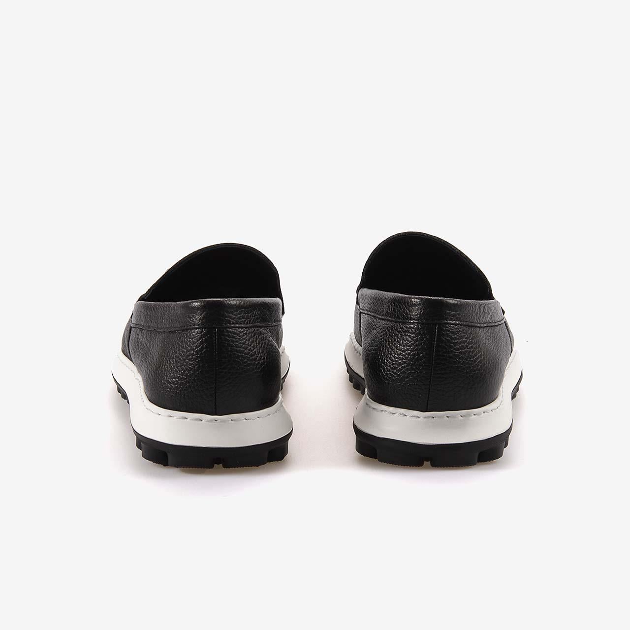 Mocassini Hakiki Deri Erkek Spor & Sneaker Siyah Floter Ayakkabı