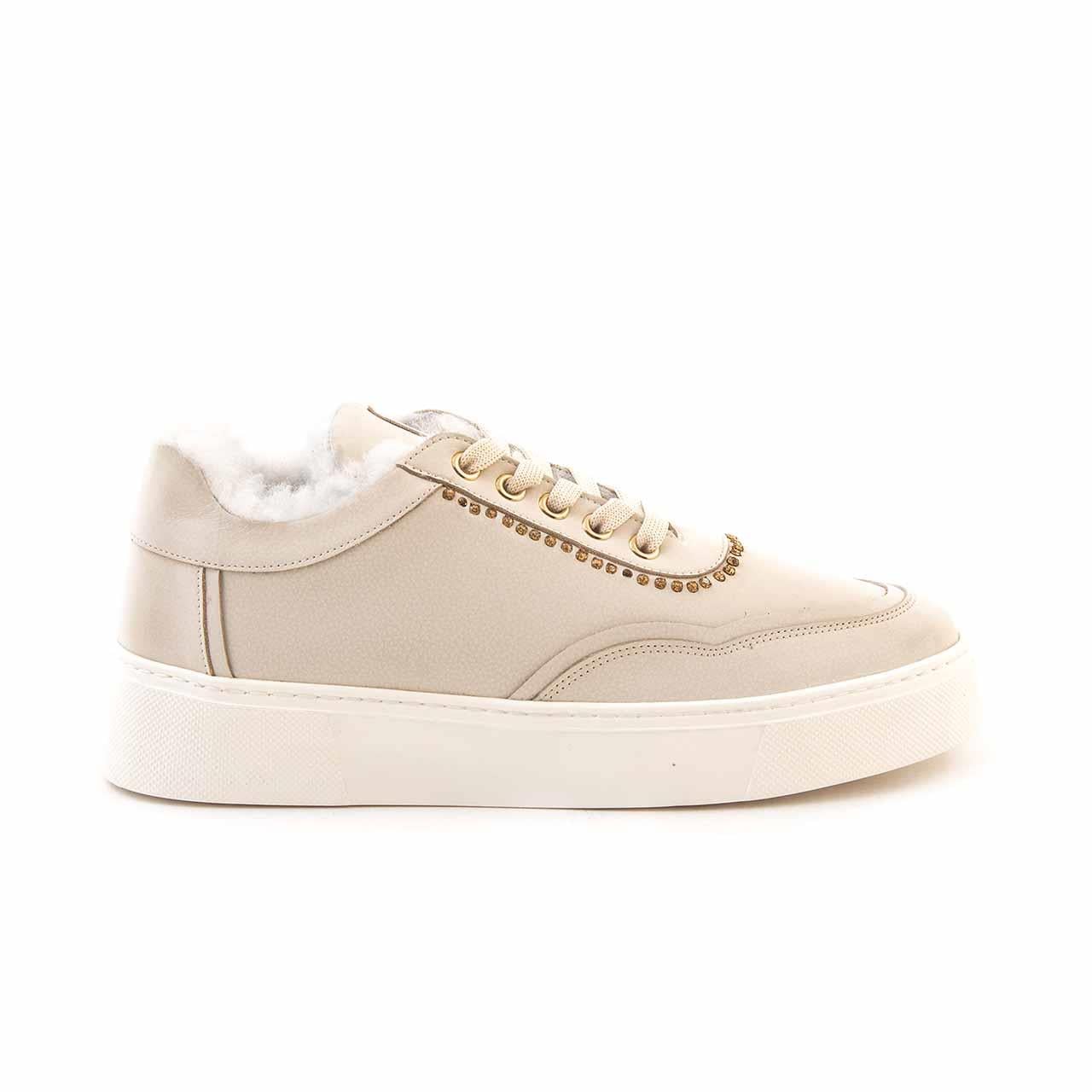 Mocassini Kadın Hakiki Deri Kauçuk Taban Bej Spor & Sneaker Ayakkabı
