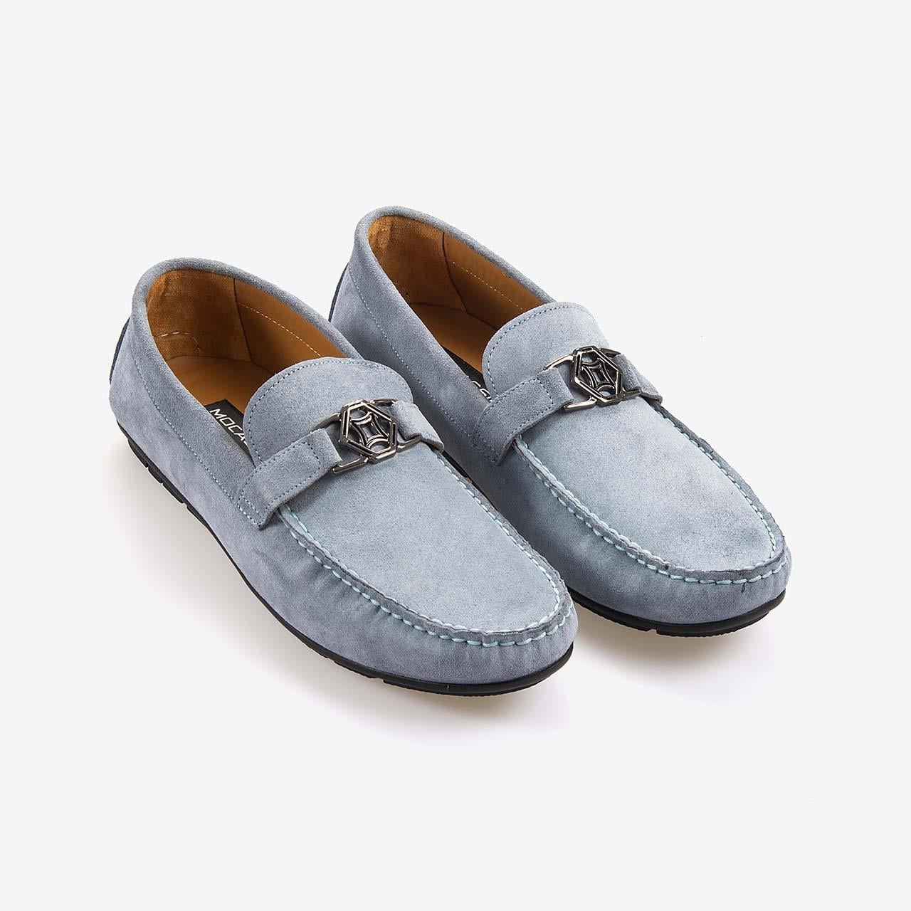 Mocassini  Tokalı Erkek Buz Mavi Loafer Ayakkabı
