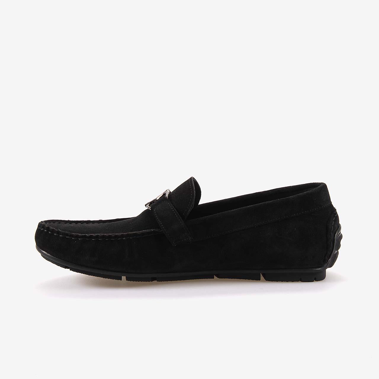 Mocassini  Tokalı Erkek Siyah Süet Loafer Ayakkabı