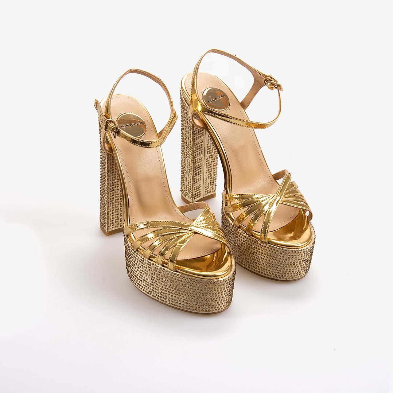 Mocassini Kadın Platform Topuklu Taşlı Gece & Abiye Ayakkabı H6681