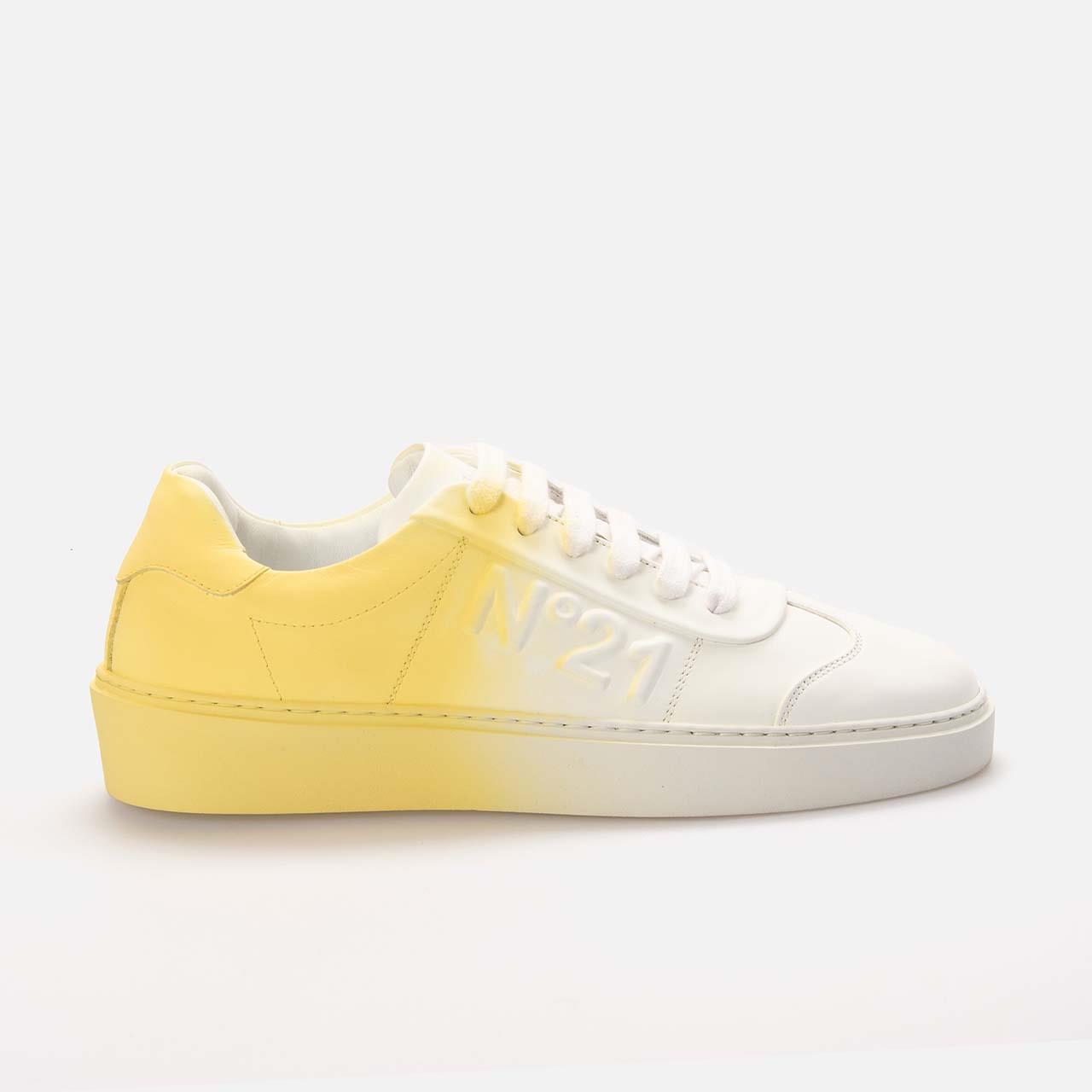 No21 Kadın Hakiki Deri Kauçuk Taban Altın Sarısı Spor & Sneaker Ayakkabı