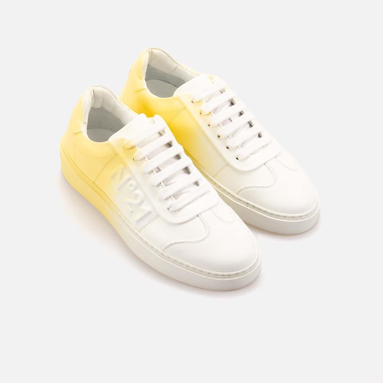No21 Kadın Hakiki Deri Kauçuk Taban Altın Sarısı Spor & Sneaker Ayakkabı