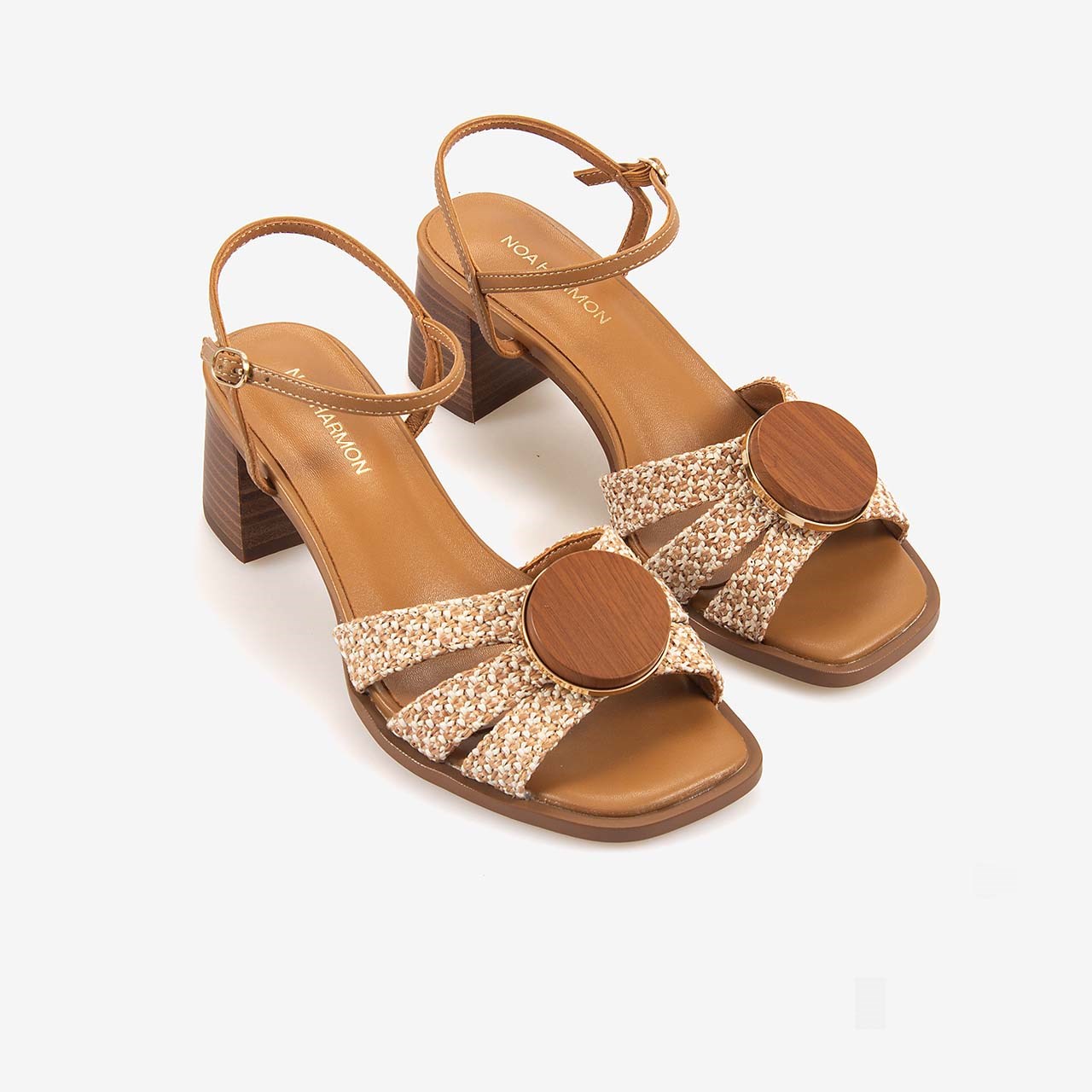 Noa Harmon Kadın Ayarlanabilir Kayışlı Multi Tan 5cm Topuklu Sandalet 10287