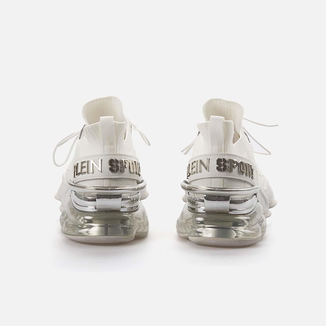 Philipp Plein Erkek Hakiki Deri Beyaz-Nikel Spor & Sneaker Ayakkabı