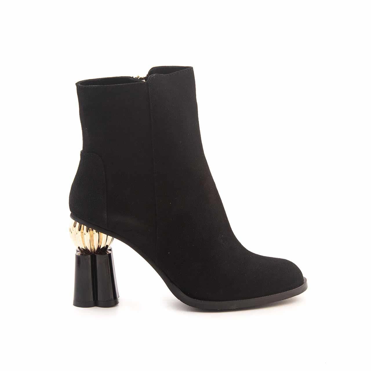 Rouge Kadın Hakiki Deri Enjeksiyon Microlight Taban Siyah Süet Günlük Bot