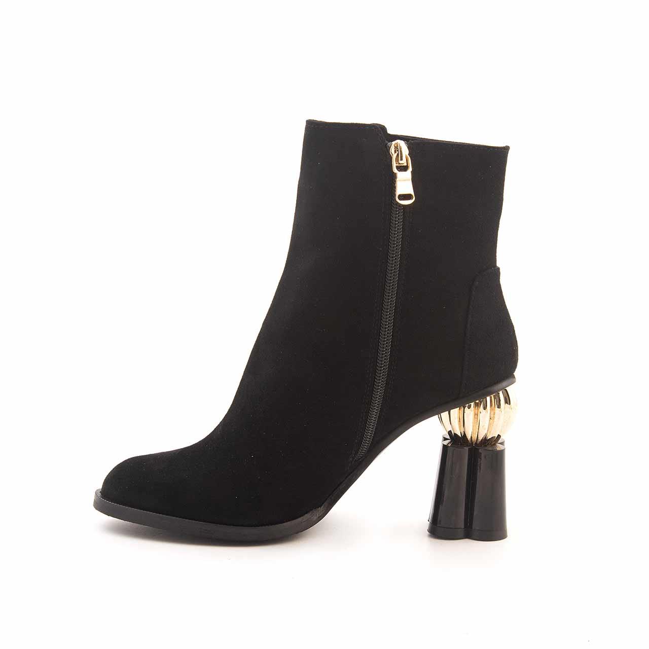 Rouge Kadın Hakiki Deri Enjeksiyon Microlight Taban Siyah Süet Günlük Bot