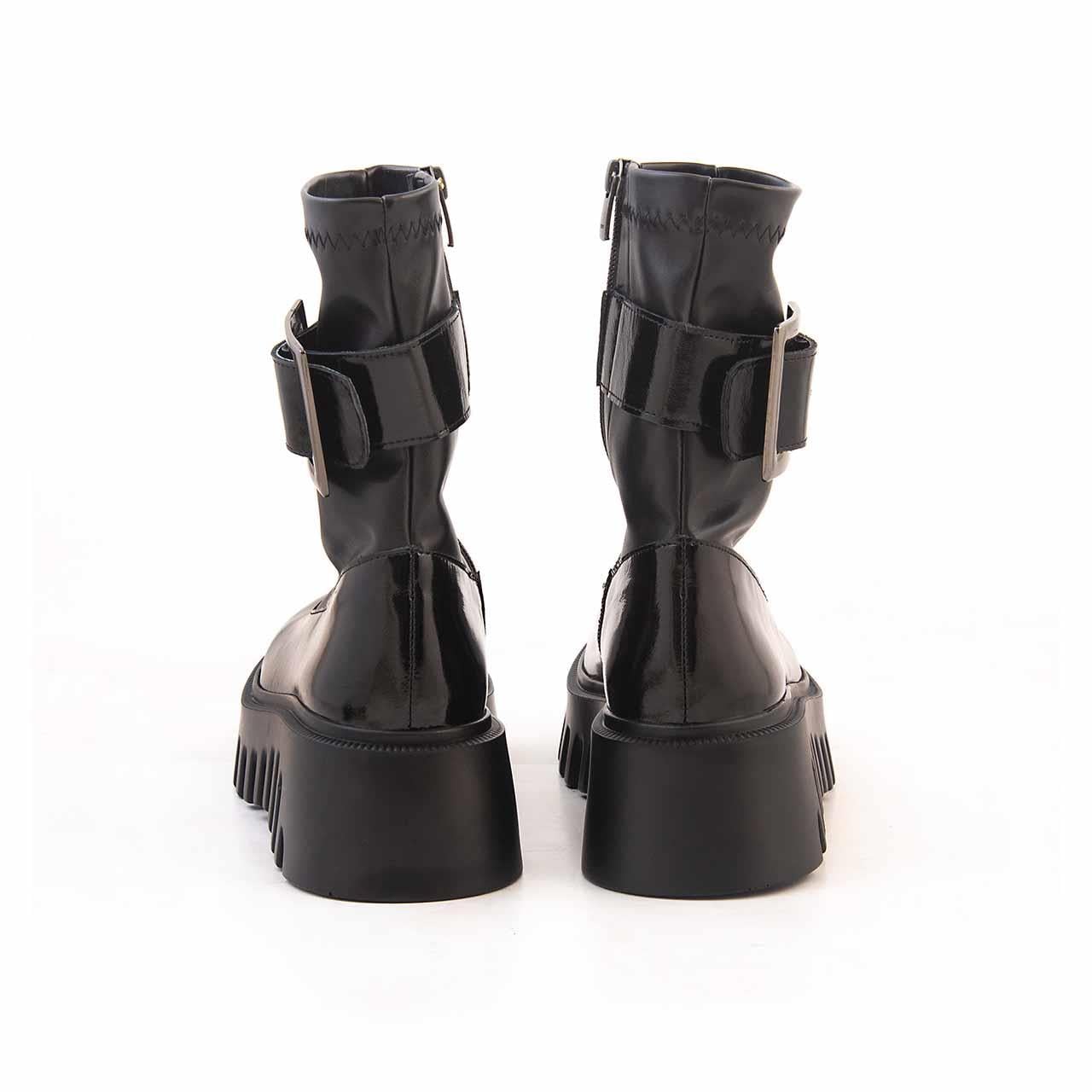 Rouge Kadın Hakiki Deri Poli Taban Siyah Günlük Bot