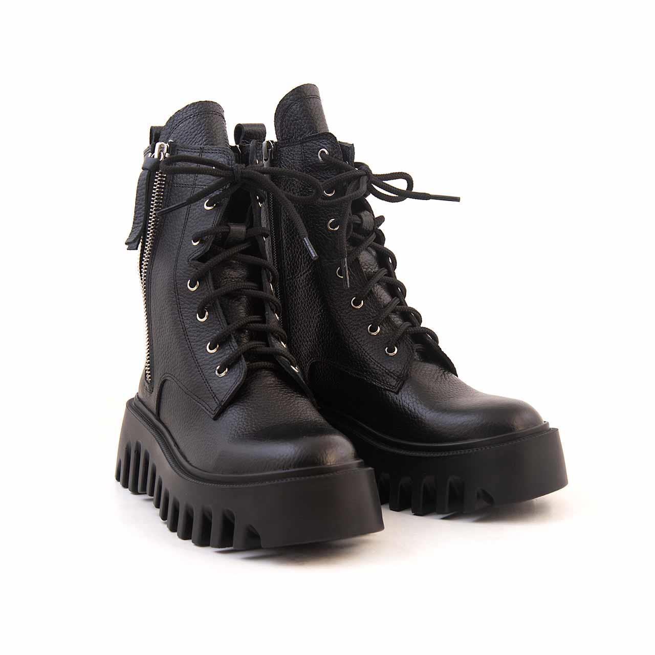 Rouge Kadın Hakiki Deri Poli Taban Siyah Günlük Bot