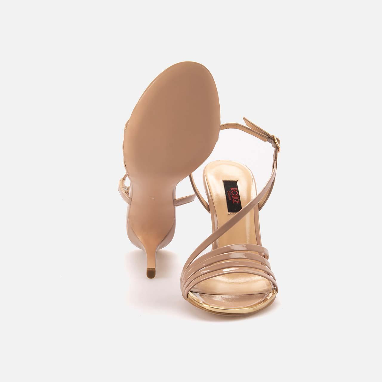 Rouge Kadın Hakiki Deri Microlight Taban Bej Parlak Gece & Abiye Ayakkabı