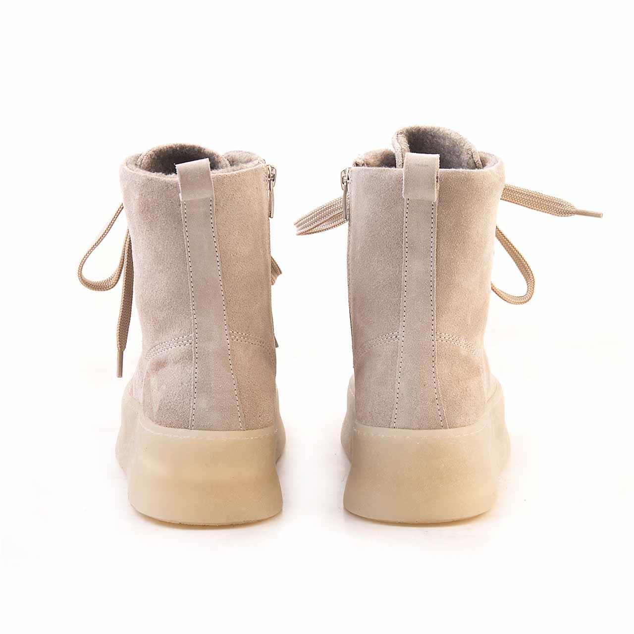 Rouge Kadın Hakiki Deri Kauçuk Taban Bej Süet Günlük Ayakkabı