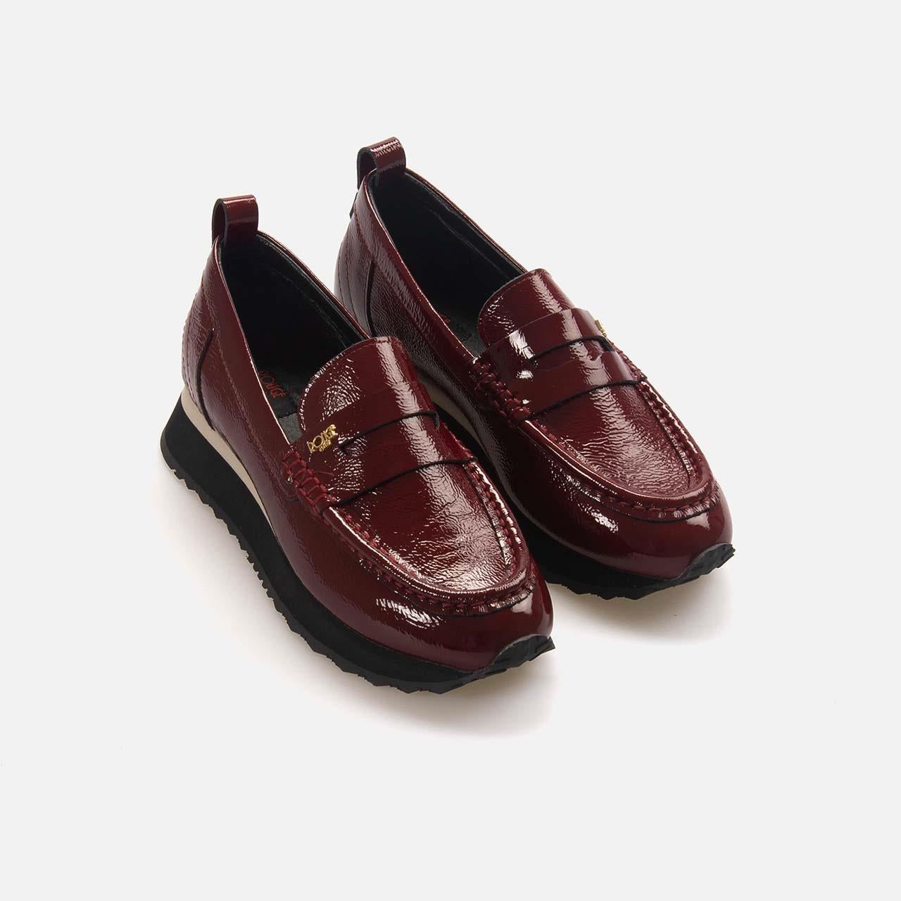 Rouge Kadın Hakiki Deri Bordo Loafer Konforlu Ayakkabı