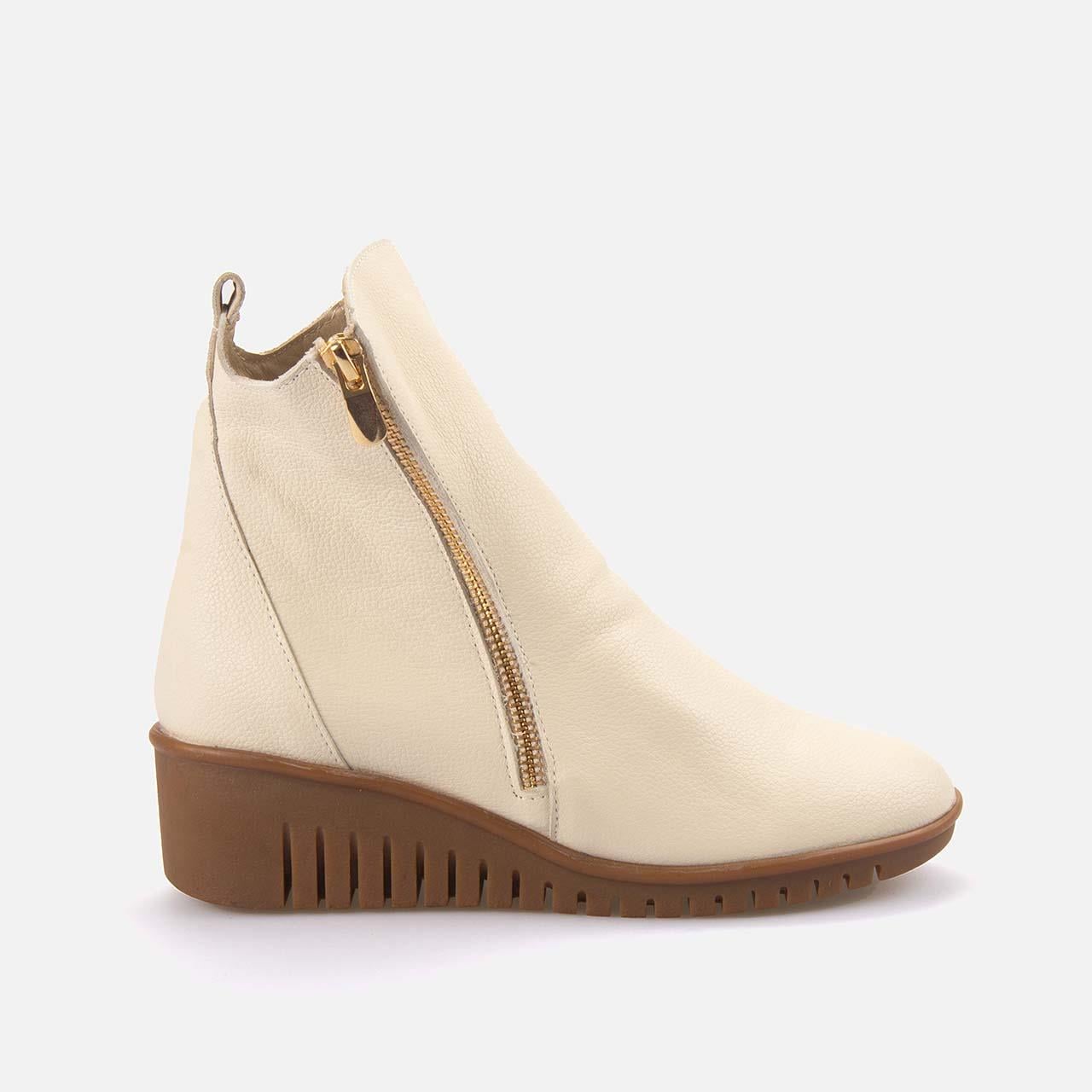 Rouge Kadın Hakiki Deri Bej Günlük Bot