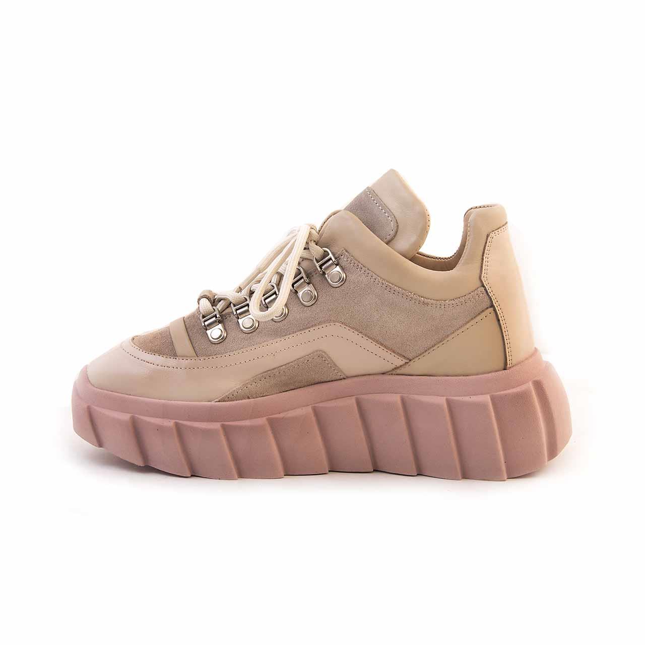 Rouge Kadın Hakiki Deri Termo Taban Bej Süet Spor & Sneaker Ayakkabı