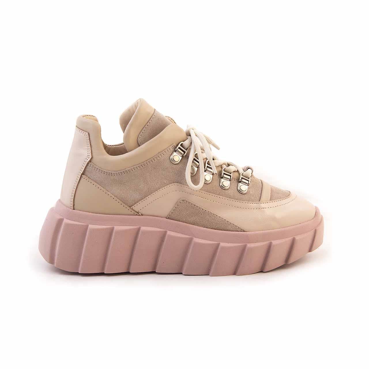 Rouge Kadın Hakiki Deri Termo Taban Bej Süet Spor & Sneaker Ayakkabı