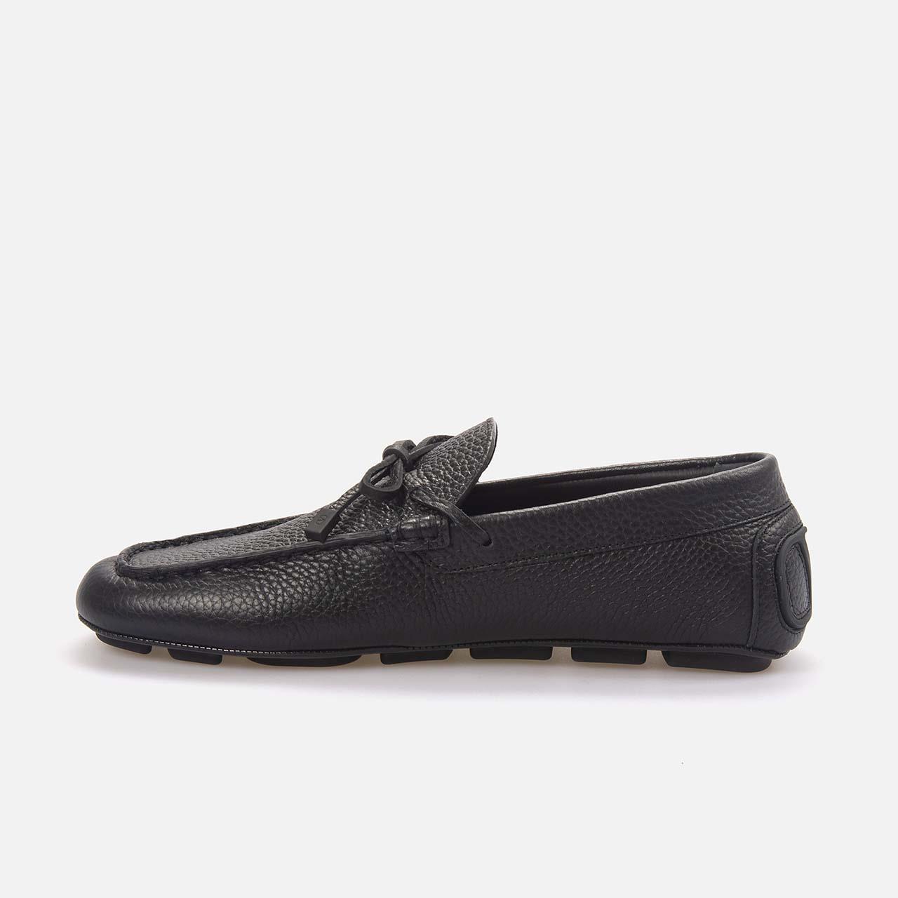 Valentino Garavani Erkek Hakiki Deri Siyah Loafer Konforlu Ayakkabı