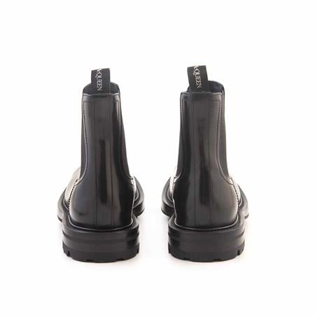 Alexander Mcqueen Erkek Hakiki Deri Siyah Bot 
