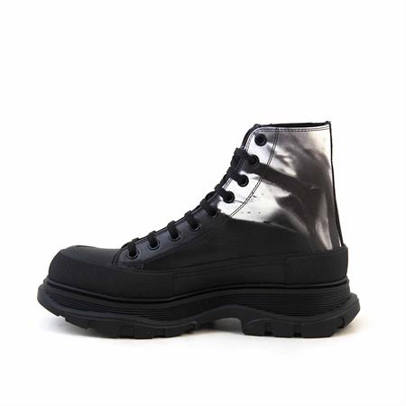 Alexander Mcqueen Erkek Hakiki Deri Siyah - Beyaz Bot 
