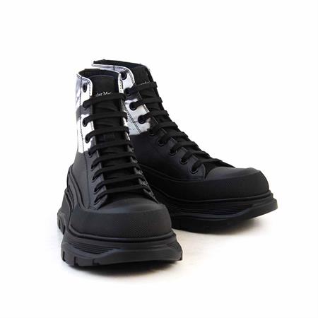 Alexander Mcqueen Erkek Hakiki Deri Siyah - Beyaz Bot 