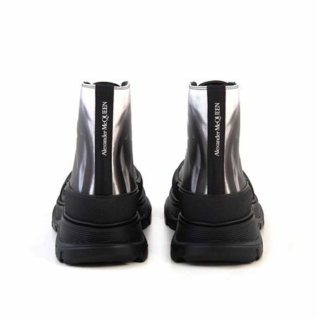 Alexander Mcqueen Erkek Hakiki Deri Siyah - Beyaz Bot 