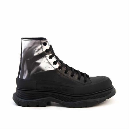 Alexander Mcqueen Erkek Hakiki Deri Siyah - Beyaz Bot 