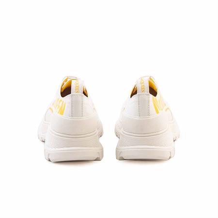 Alexander Mcqueen Erkek Hakiki Deri Beyaz-Sarı Spor & Sneaker Ayakkabı