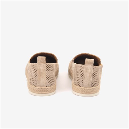 Andrea Giovanni Erkek Kauçuk Taban Bej Süet Perfore Casual Loafer 5187