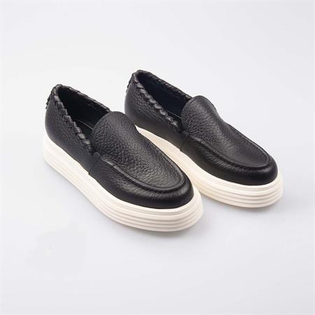 Attimonellis Erkek Hakiki Deri Siyah Günlük Ayakkabı