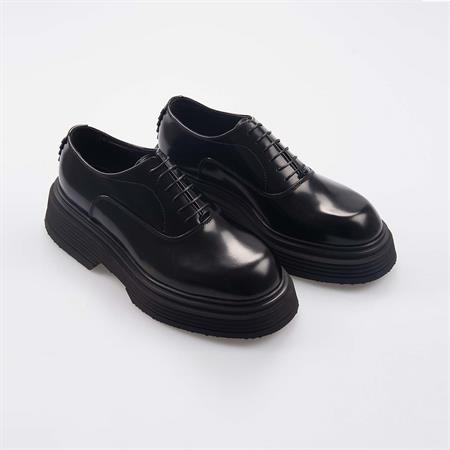 Attimonellis Erkek Hakiki Deri Siyah Günlük Ayakkabı