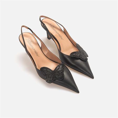 Blumarine Kadın Hakiki Deri Neolit Taban Siyah Topuklu Ayakkabı